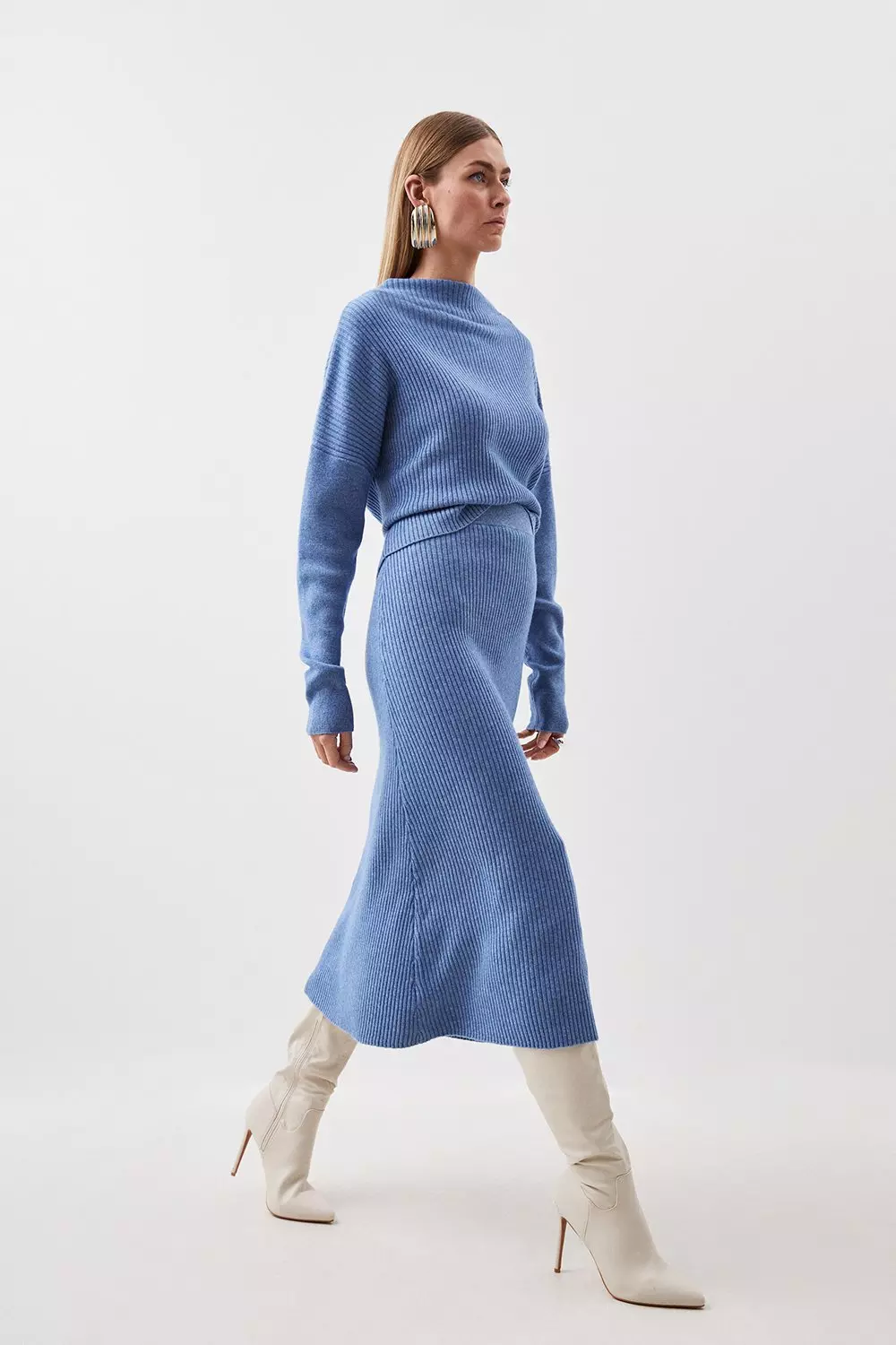 Long wool outlet knit skirt